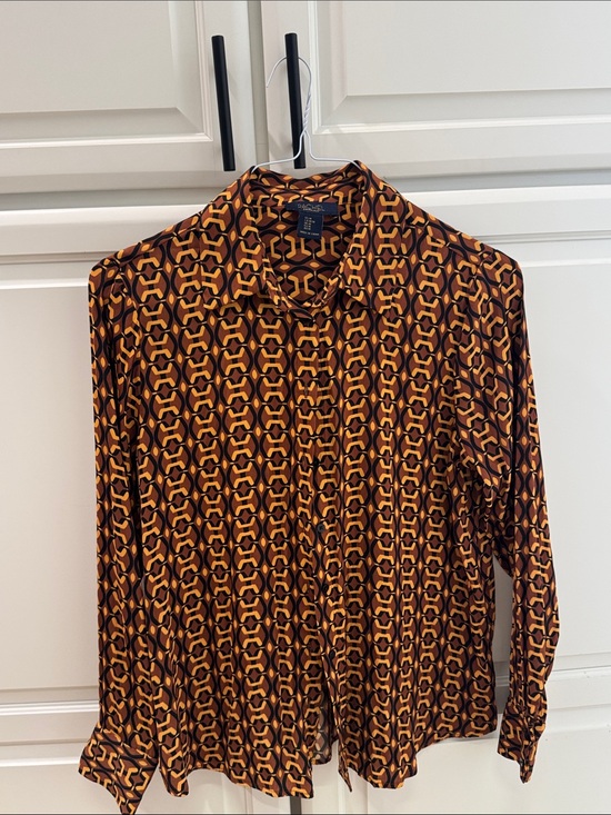 Rachel Zoe Other - Rachel Zoe Men’s Geometric Print Button-Down Shirt — Black & Gold